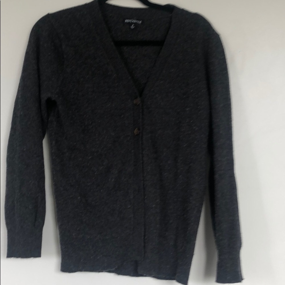 J.Crew mercantile HTHR grey wool blend cardi
